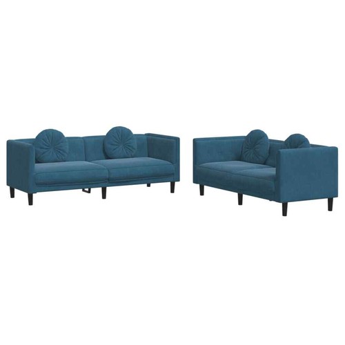 3-tlg. Sofagarnitur mit Samt Schlafsofa mit Schlaffunktion Couchgarnitur Sofa - Bild 20 von 72