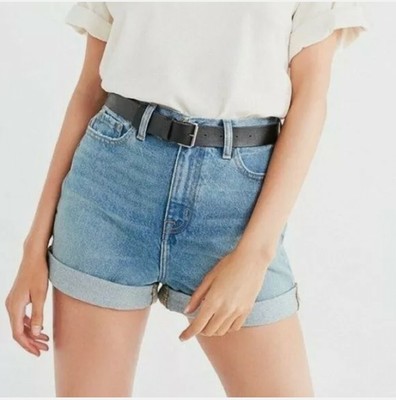 Mom Denim Shorts Size 34 Light Wash 