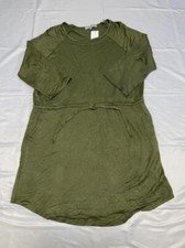 MSRP $48 Jamie & Layla Petite French Terry Shirt Tail Dress Green Size PL