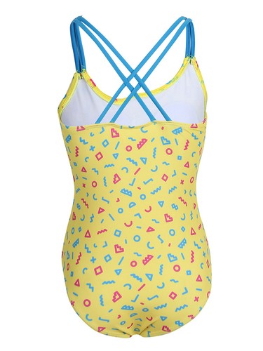 Kids Girls Swimsuit Leotard Swimwear Open Back Beachwear Training One-piece - Picture 23 of 68