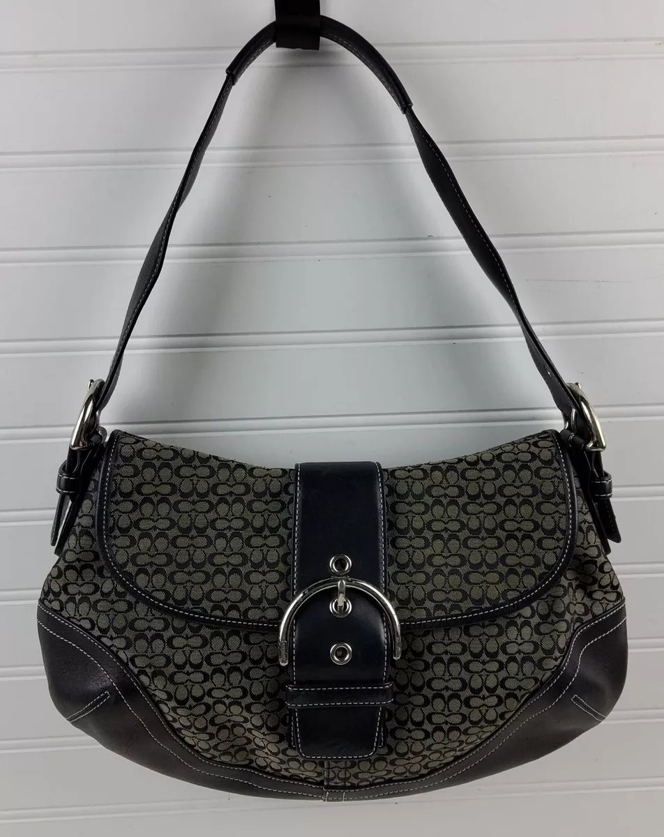 Coach Shoulder Purse Black With C All Over