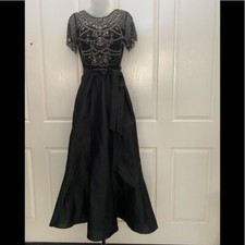 NEW wTag-Pisarro Nights Black Embellished/Beaded Formal Dress 2