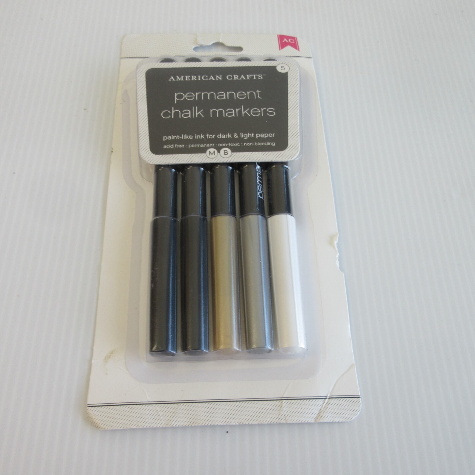 American Crafts Permanent Chalk Markers, Assorted Colors, 5P