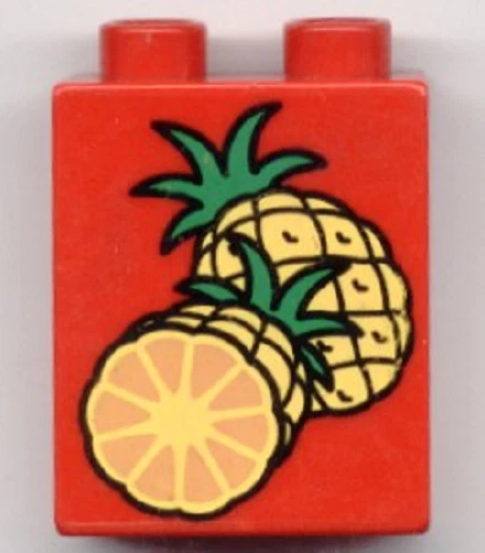 Lego Duplo Motivstein rot Ananas pineapples aus 2600 2602 9194 9195 2851 - Bild 1 von 1