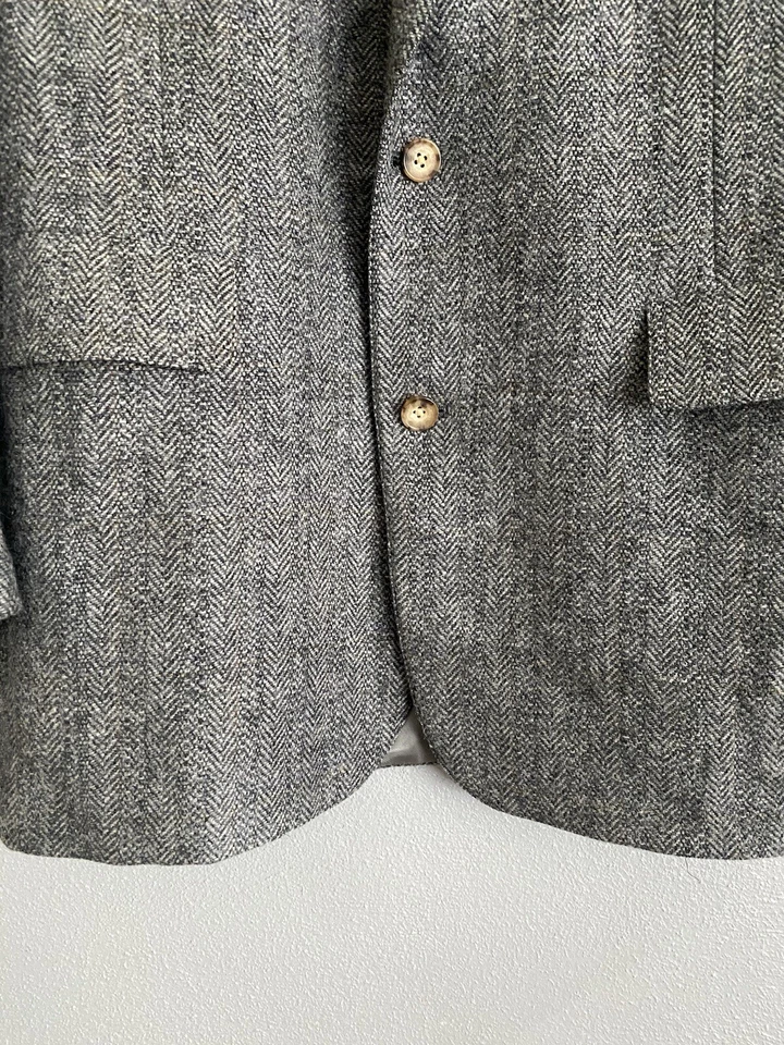 Blazer de Lana para Hombre Talla 42 Gris Dos Botones Grueso De Colección Raíces Negocios Trabajo Foto 3 de 4