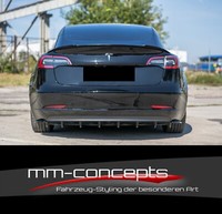 CUP Diffusor Ansatz Schwarz FüR Tesla Model 3 Heck StoßStange Rear Splitter ABS