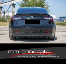 CUP Diffusor Ansatz SCHWARZ für Tesla Model 3 Heck Stoßstange Rear Splitter ABS