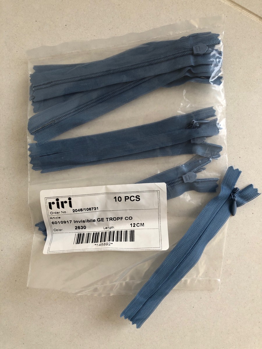 Pack of 9 RiRi blue invisible closed end zip lot /x9 - 12cm | eBay