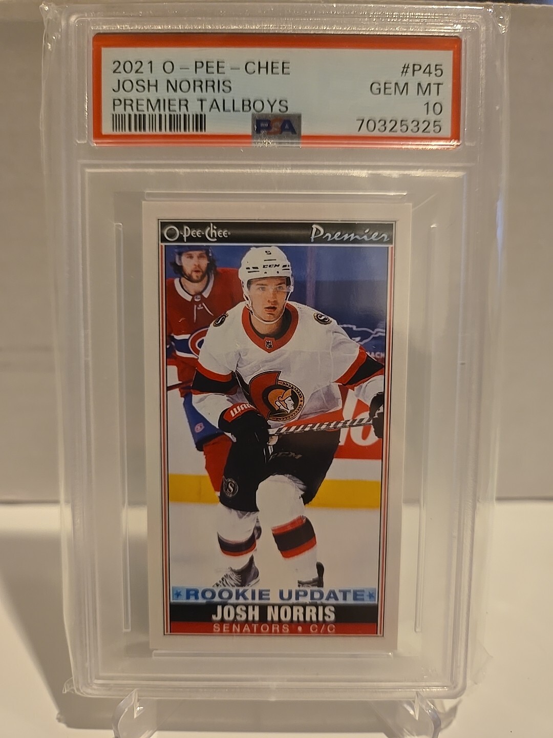 Josh Norris 2021-22 O-pee-chee Premier Rookie Update Psa10 Tallboys