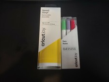 Cricut Joy Lot - Smart Vinyl Bright Yellow and 0.4 Pens Green, Violet, Red 