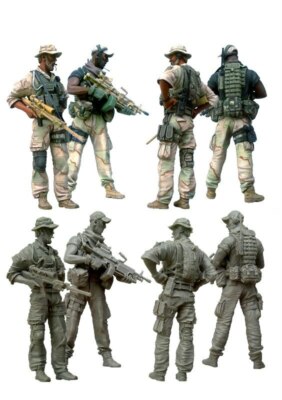 Weizhang 1/35 figurine en résine modèle soldats de la seconde guerre mondiale rendus (3 personnes) miniature à thème militaire GK (miniatures non assemblées et non peintes