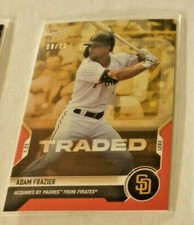 Adam Frazier 2021 MLB TOPPS NOW Card 554 TRADED to Padres RED Parallel 08/10