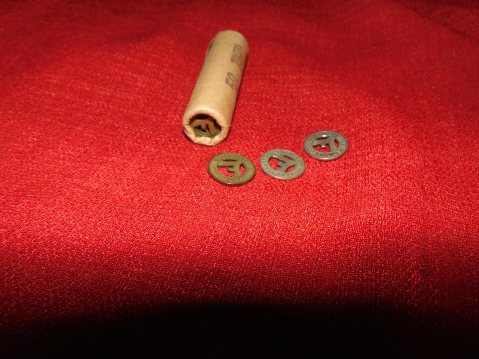 50 1940's War Zinc & Brass San Antonio TX Public Service Co. Transit