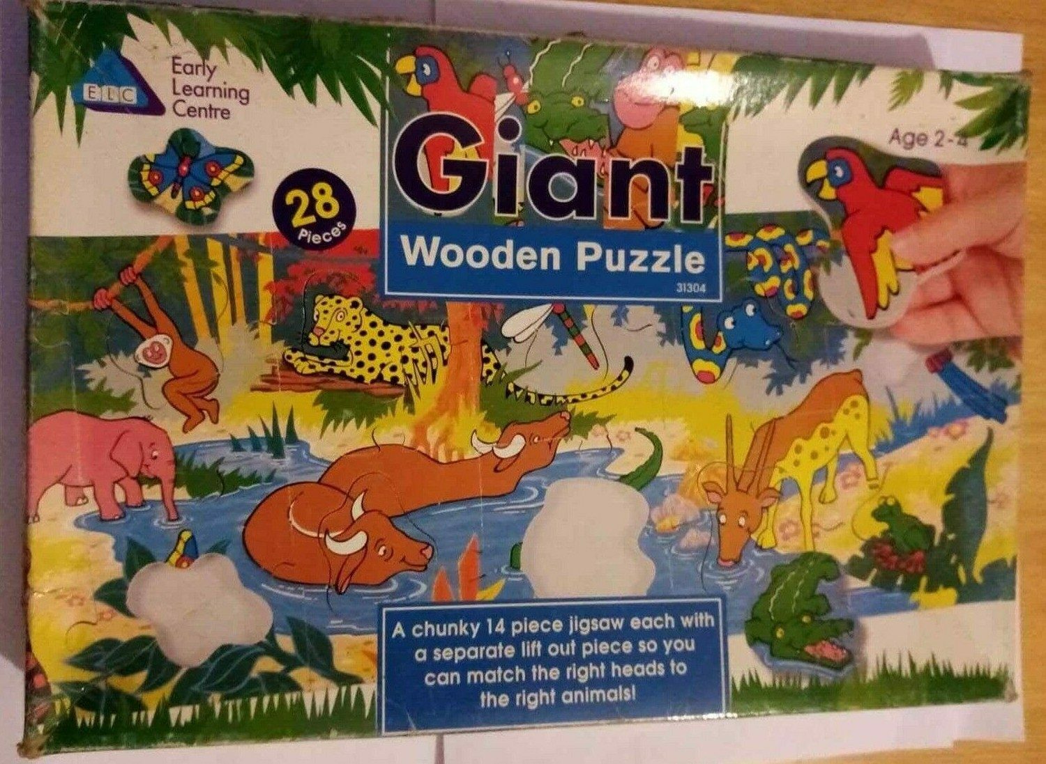 ELC Giant Wooden Puzzle 14 Piece Chunky Jigsaw Puzzle eBay