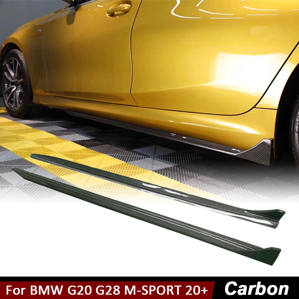 For BMW G20 G28 M-SPORT 2020-2023 CARBON FIBER Side Skirts Extension Lip Spoiler