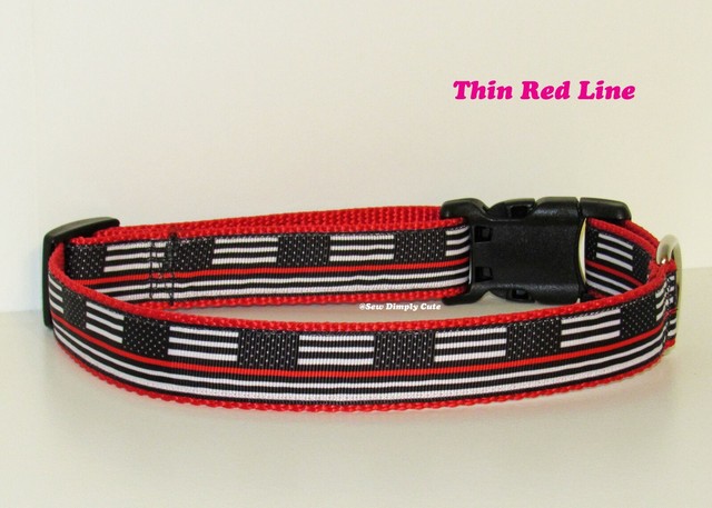 thin red line dog collar