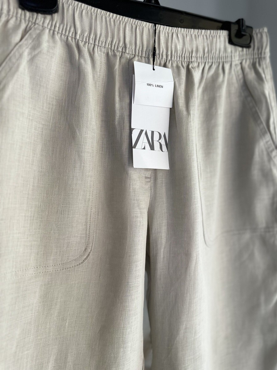 【新品未使用】deres floating linen pants sand 0 Zara 100% Linen Pants Sand NWT XS S M L | eBay