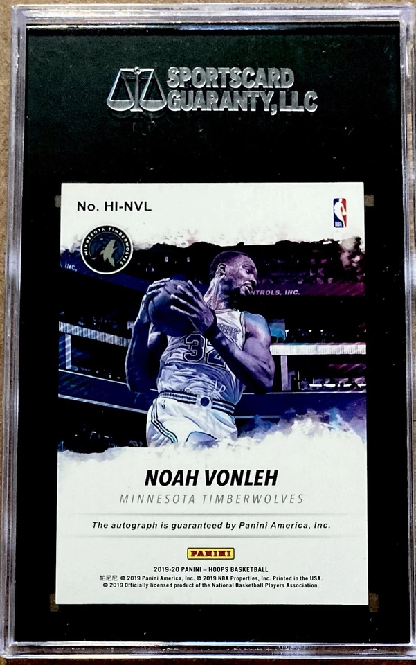 2019 Panini Hoops Noah Vonleh Hoops INK SGC 10 w/10 AUTO - Image 2 of 2