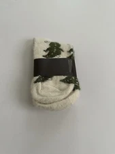 Crocodile White Fuzzy Crew Socks for Women Cute Socks Novelty Socks Fun Socks