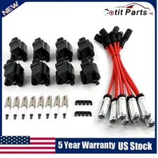 8pcs Ignition Coils + Spark Plugs+ Wires For Chevy GMC 4.8L 5.3L 6.0L 8.1L UF271