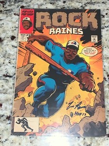 TIM RAINES ROCK Montreal Expos Pop Fly Art Autograph Signed Horine  #234/305