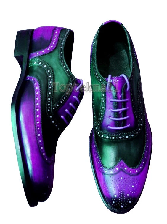 Purple brogues mens cheap