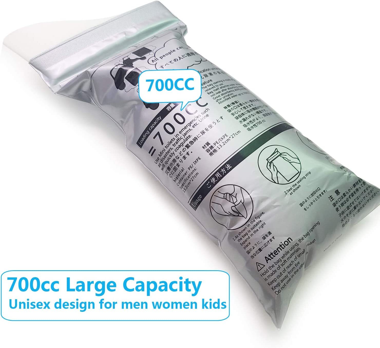 12 Stück Einweg Urinbeutel 700ml - Notfall Toilettenbeutel Für Reisen, Stau & Outdoor