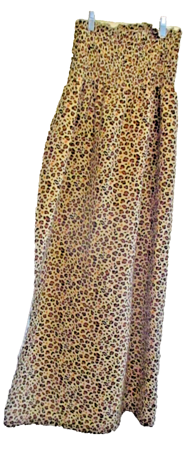 Joanns POP Smocked Cotton Sundress Fabric Beige Cheetah Print 48 Inch Length BYT NEW-image