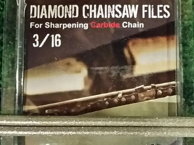 3/16 Diamond Chainsaw file 3/16'' for sharpening .325 pitch Carbide chain  2 pack