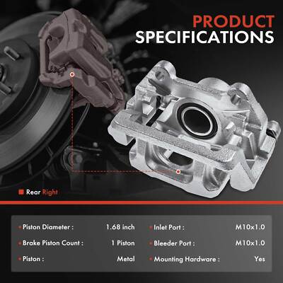 Pair Rear Disc Brake Calipers With Brackets For Acura MDX 2007-2013 & ZDX