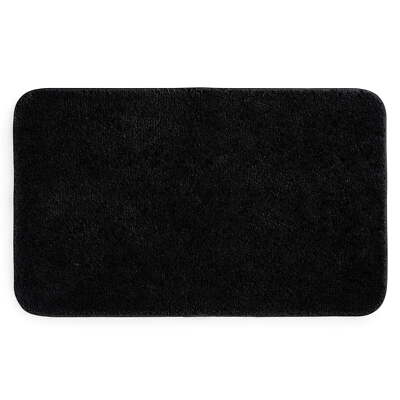 Mainstays Basic Polyester 24'' x 40'' Large Bath Rug, Black,Super soft,Antifouling