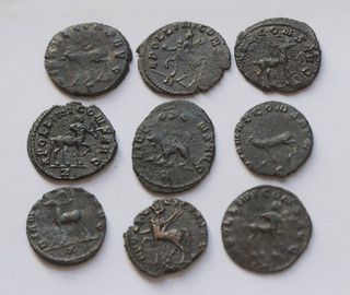 Lot de 9 antoniniens de Gallien / Gallienus Type Bestiaire