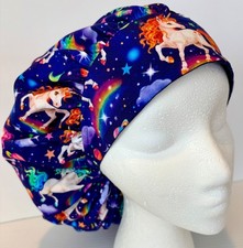 Galaxy Rainbow Unicorn Print Size Large Medical Bouffant Scrub Cap Surgery Hat