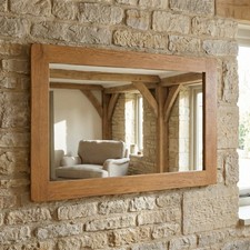 Wall Mirror Rustic Oak Medium  - 90cm x 60cm Bedroom Living Room Decorative