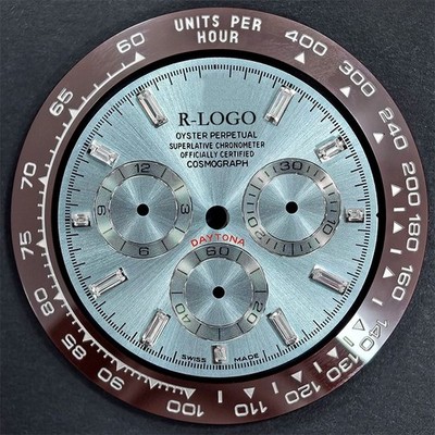 For 4130 Movement Substitute Daytona Ice Blue 28.5mm Dial (No night light)