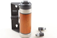  Top Mint w/ Synchro Cord  PENTAX 6x7 67 67II Wood Hand Grip From JAPAN