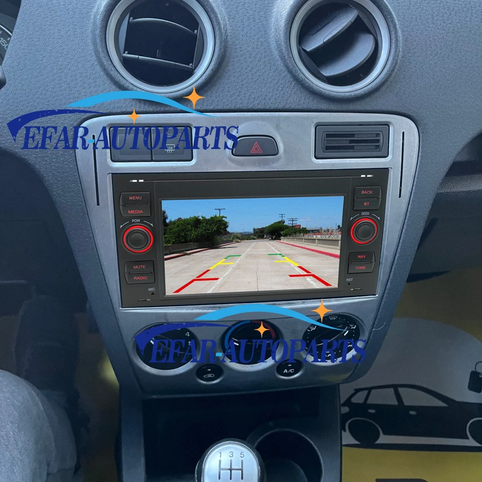 Radio estéreo para automóvil 4+64 GB Android 13 CarPlay GPS navegación FM para Ford Fiesta 2005-2007 Foto 4 de 4