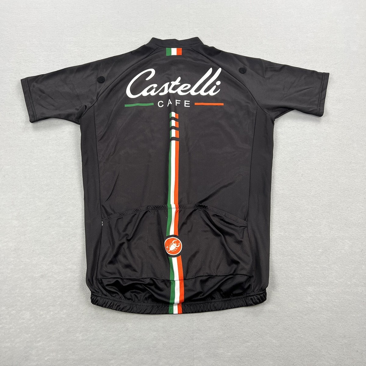 Castelli Cafe Cycling Jersey Mens XXL Black Full Zip Short Sleeve