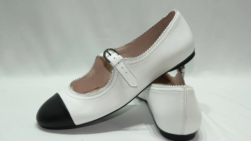 Bloch Mujer Cassiopeia Ballet Plano, Blanco/Negro, 11 Foto 2 de 4