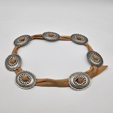 Vintage 90s Accessocraft NYC Concho Stye Leather Women's M Belt