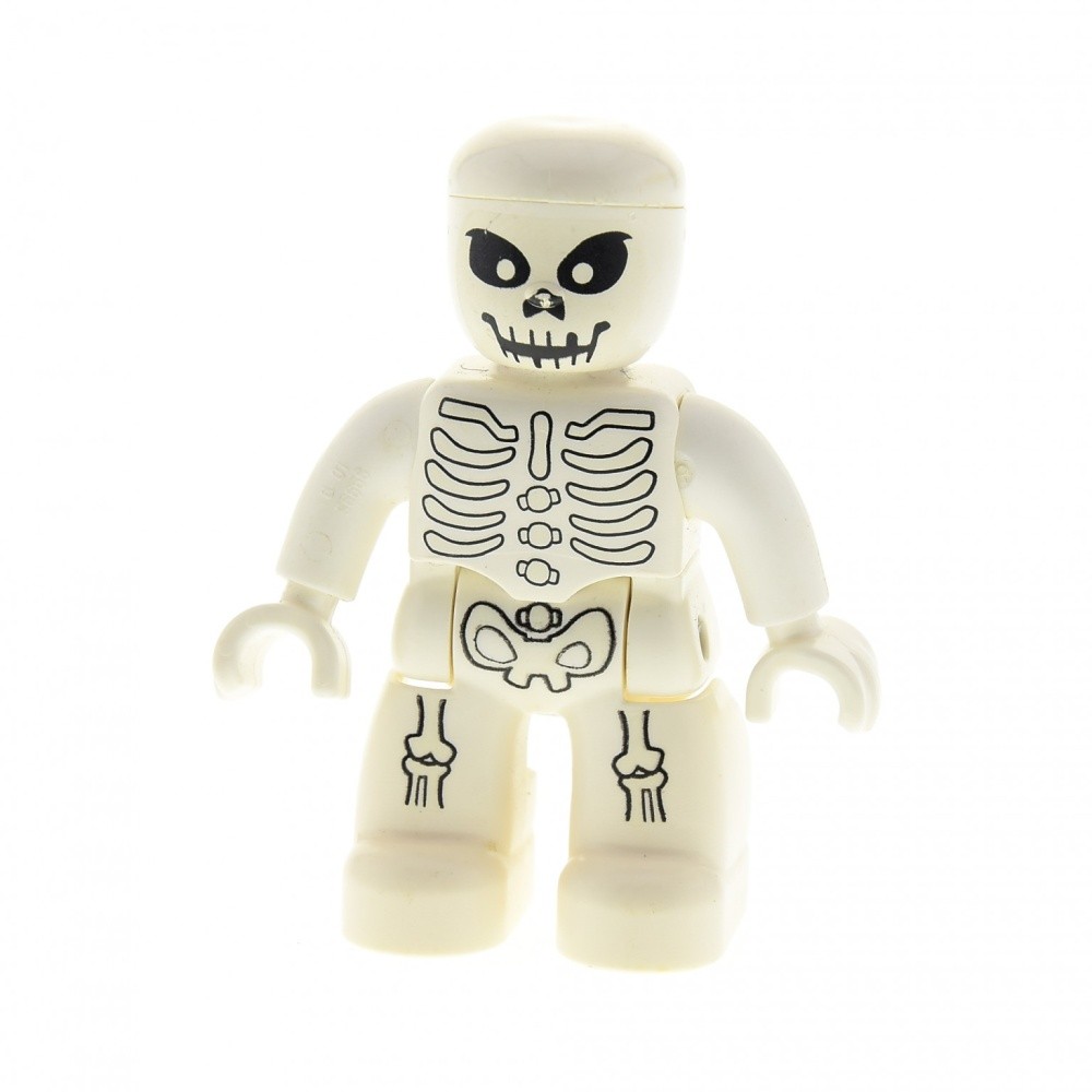 1X Lego Duplo Figure Skeleton Ghost White Glows In The Dark Set 7883 47394pb049