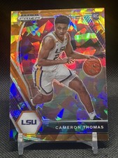 2021-22 Panini Prizm Cameron Thomas Rookie Card RC #297 Orange Cracked Ice Nets