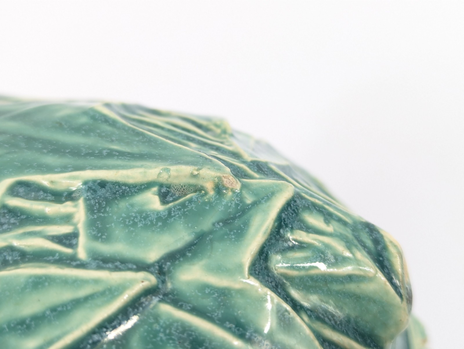 (2) Vintage McCoy Unmarked Pottery Ivy Turquoise Basket Planters 3 Footed