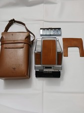 Vintage Polaroid SX-70 Land Camera Original Chrome Brown Leather Folding w/ Case
