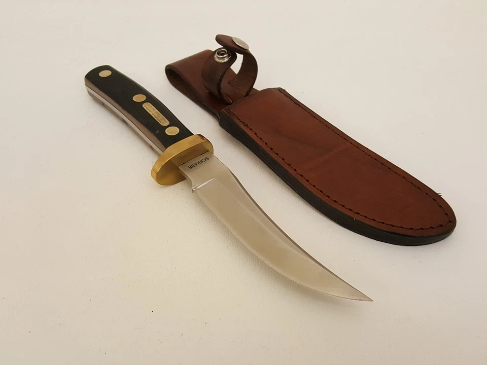 Schrade Old Timer 160 OT lâmina fixa faca de caça bainha de couro linda condição - Imagem 4 de 4