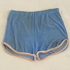 Vintage 70s Terry Cloth Blue Roller Skating Beach Athletic Shorts Size M 9/11