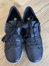 Remonte Black Zip Up Leather Trainer Shoes