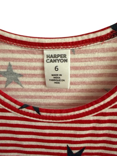 Girls 4th Of July Dress By Harper Canyon Size 6 Red, White, Blue Stars Stripes - Picture 3 of 4