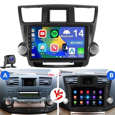 Android 14 Car Stereo Carplay For 2008-2013 Toyota Highlander Radio GPS Navi AHD