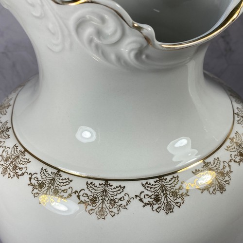 Antique Knowles, Taylor & Knowles Cream & Gold Semi-Vitreous Porcelain Pitcher - Picture 3 of 19